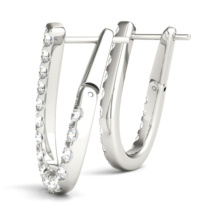 Platinum Round Diamond Fashion Drop Earrings
