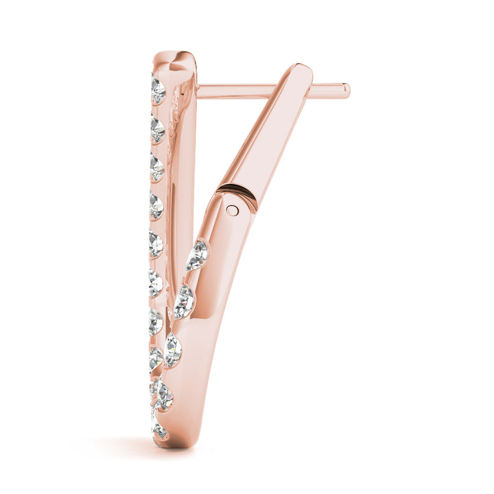 18K Rose Gold Multi-Diamond Fashion Earrings