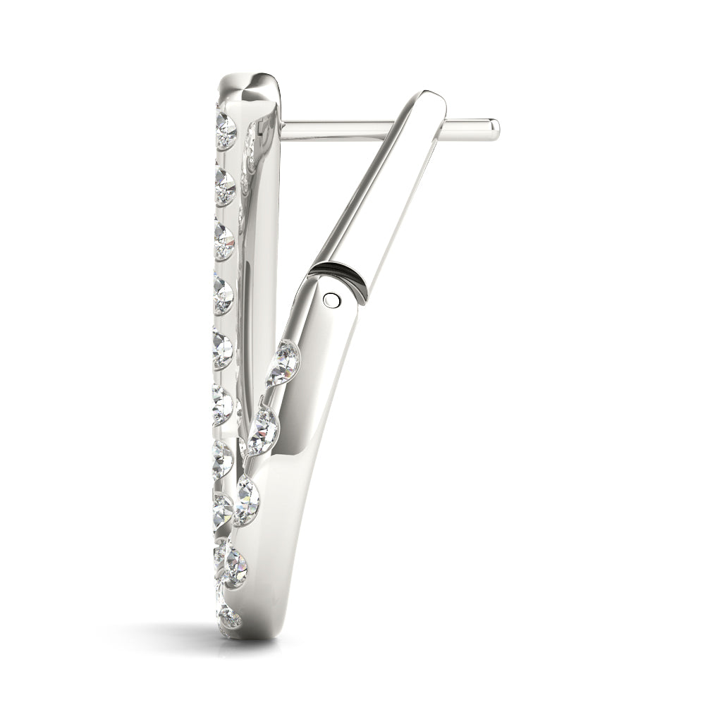 Platinum Round Diamond Fashion Drop Earrings