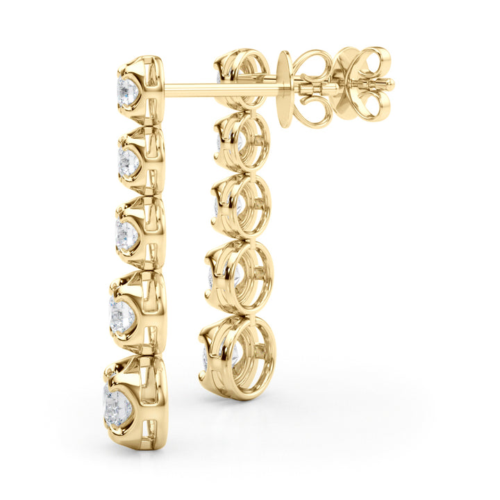 18K Yellow Gold Diamond Drop Earrings