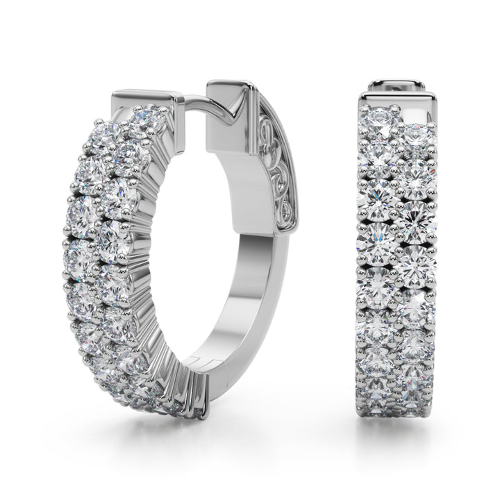 Round Diamond Hoop Earrings
