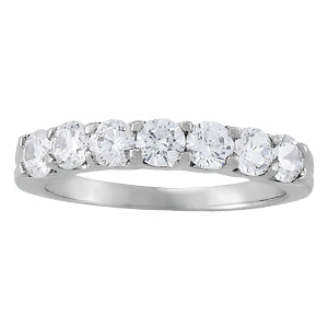 14K White Gold Multi-Diamond Wedding Band
