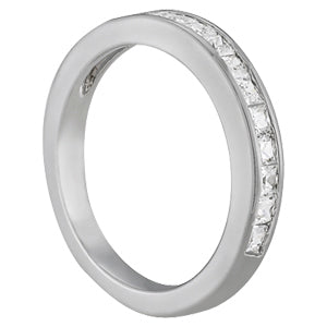 Platinum Diamond Square Wedding Band Ring