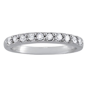 14K White Gold 0.18 CT Diamond Wedding Band