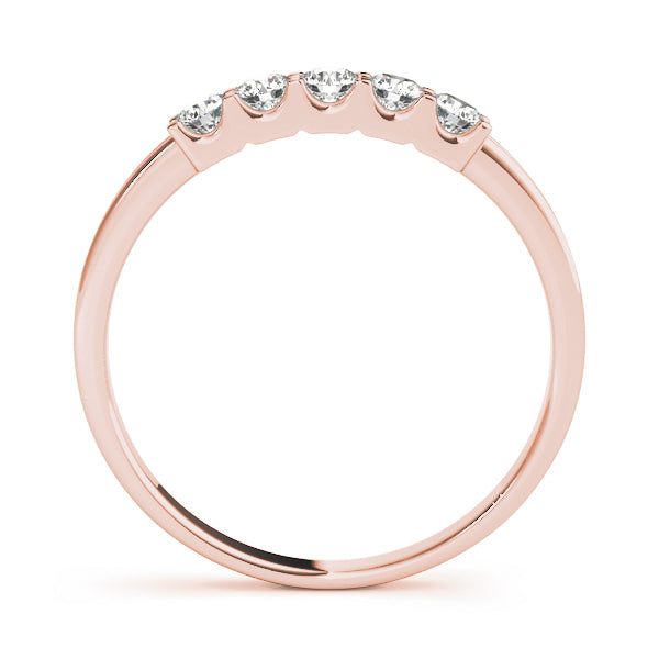 14K Rose Gold 5-Stone Diamond Wedding Ring