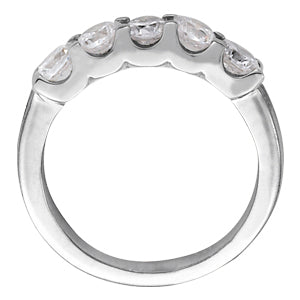 14K White Gold 5-Stone Diamond Wedding Ring