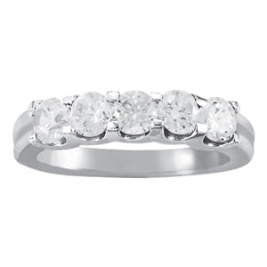 18K White Gold 5-Stone Diamond Wedding Ring