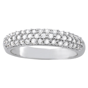 Platinum White Pave Diamond Wedding Ring