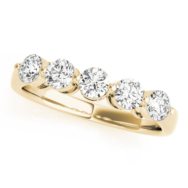 14K Yellow Gold 5-Stone Diamond Wedding Ring