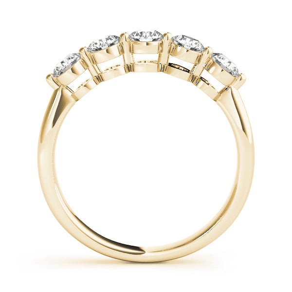 14K Yellow Gold 5-Stone Diamond Wedding Ring