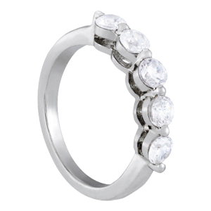 18K White Gold 5-Stone Diamond Wedding Ring