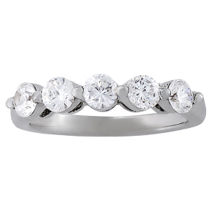 14K White Gold 5-Stone Diamond Wedding Ring