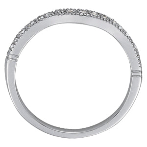 14K White Gold 1/8 ct Diamond Wedding Band