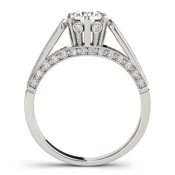 Platinum 1 CT Diamond Single Row Engagement Ring