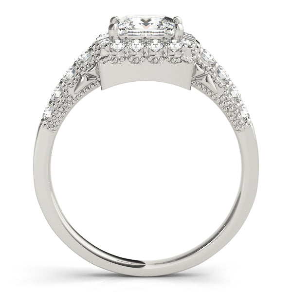 18K White Gold 1.5ctw Diamond Halo Engagement Ring