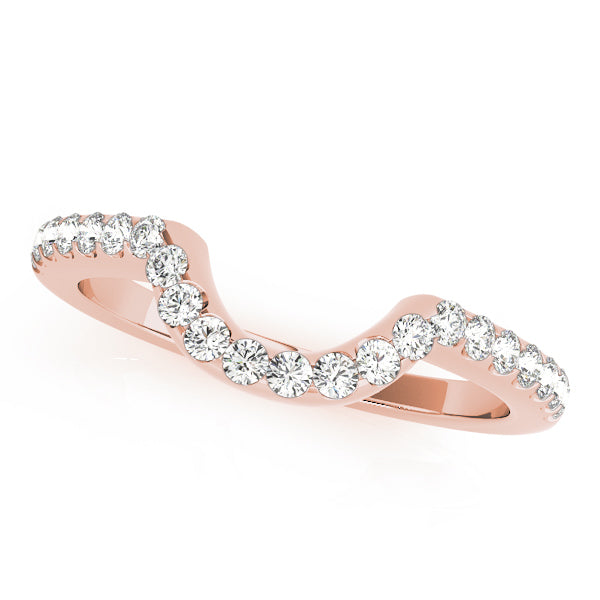 18K Rose Gold 1/3 CT Diamond Wedding Band