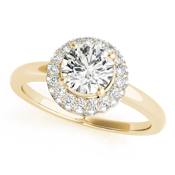 18K Yellow Gold 1 ct Diamond Halo Engagement Ring