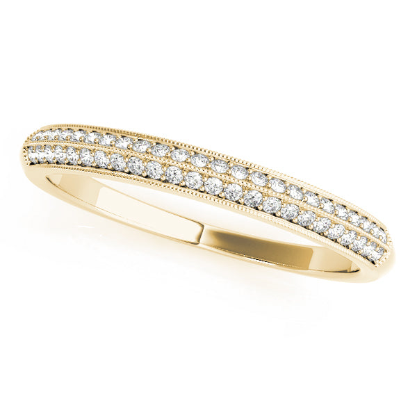 14K Yellow Gold Pave Diamond Wedding Band