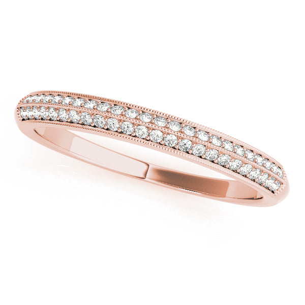 18K Rose Gold Pave Diamond Wedding Ring