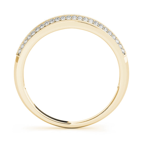 14K Yellow Gold Pave Diamond Wedding Band
