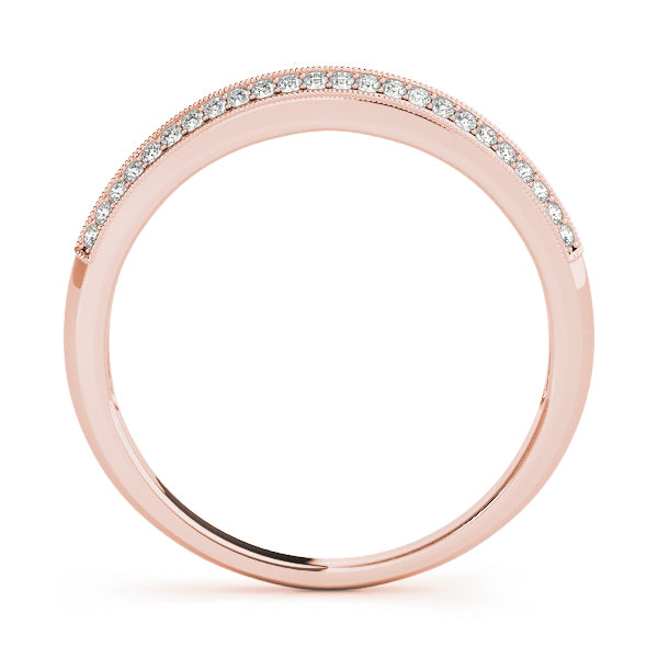 18K Rose Gold Pave Diamond Wedding Ring