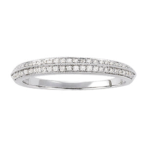 14K White Gold Pave Diamond Wedding Ring