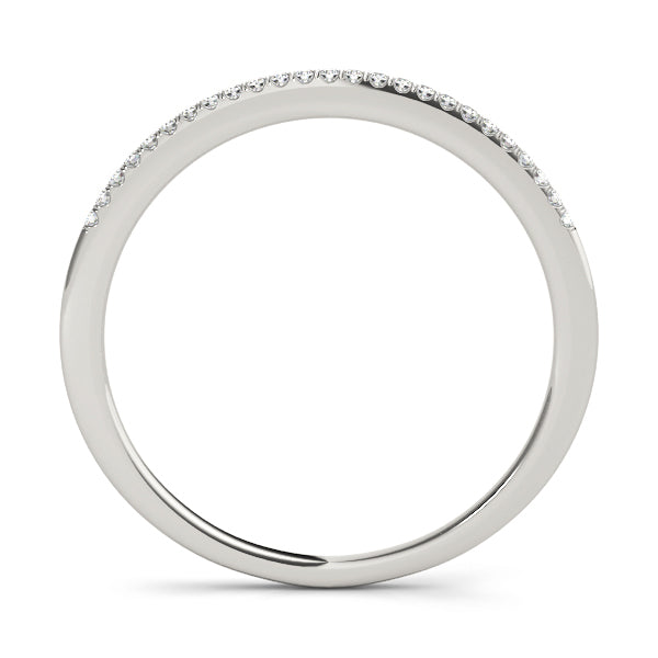 18K White Gold 0.1 CT Diamond Wedding Band