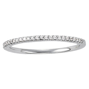 14K White Gold 0.10ctw Diamond Wedding Band