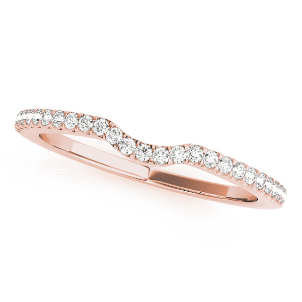 18K Rose Gold 1/8 CT Diamond Wedding Band