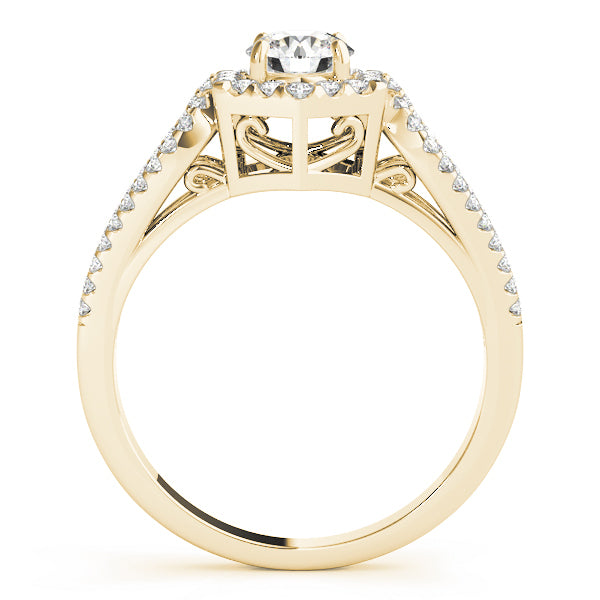 18K Yellow Gold 1 ct Diamond Halo Engagement Ring