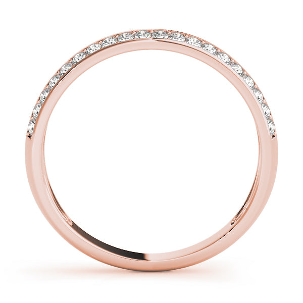 14K Rose Gold PavÃ© Diamond Wedding Band