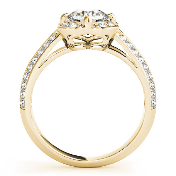 18K Yellow Gold 1 CT Diamond Halo Engagement Ring