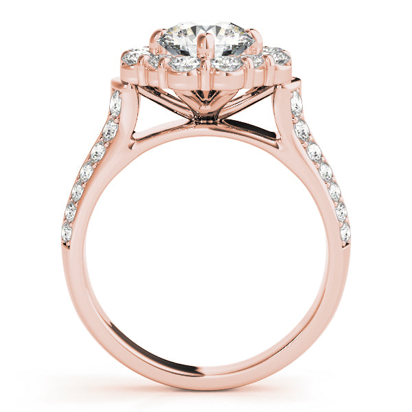 18K Rose Gold 2 CT Diamond Halo Engagement Ring