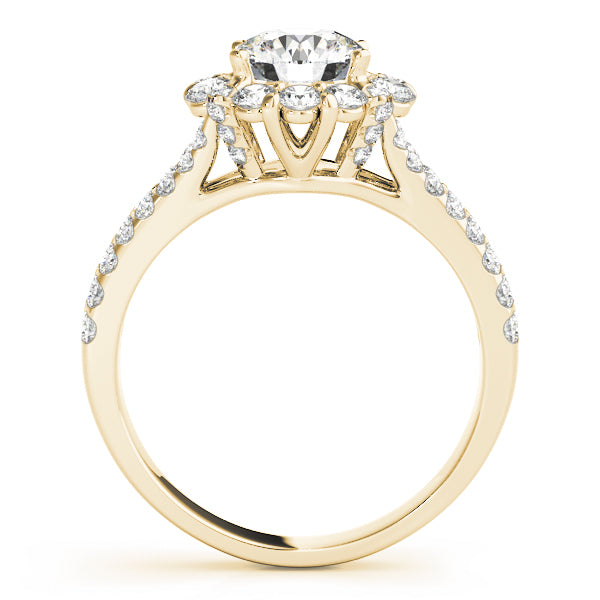 18K Yellow Gold 1 ct Diamond Halo Engagement Ring