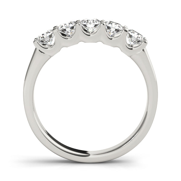 14K White Gold Multi-Stone Diamond Wedding Band