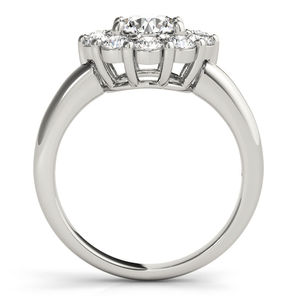 14K White Gold Diamond Halo Engagement Ring 2ctw
