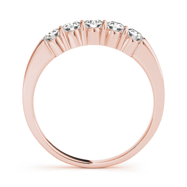 14K Rose Gold 5-Stone Diamond Wedding Ring