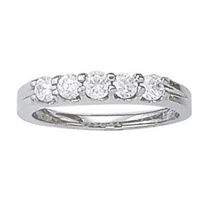 18K White Gold 5-Stone Diamond Wedding Ring