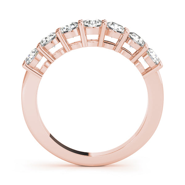 14K Rose Gold Multi-Diamond Wedding Band