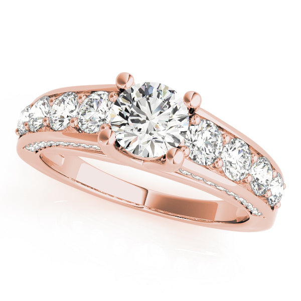 14K Rose Gold 2 1/3 ct tw Trellis Diamond Engagement Ring