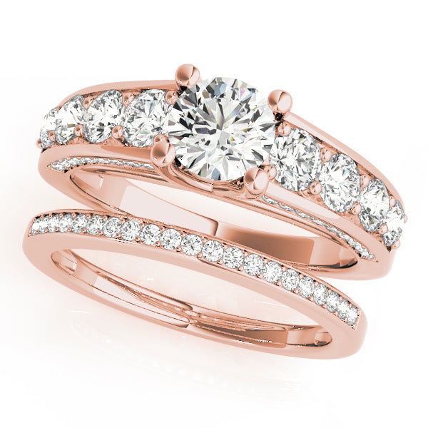 14K Rose Gold 2 1/3 ct tw Trellis Diamond Engagement Ring