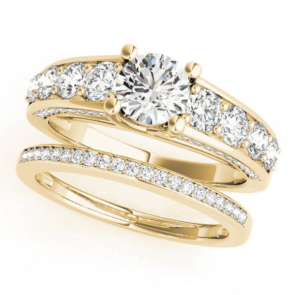 18K Yellow Gold 2 1/3 ct tw Trellis Diamond Engagement Ring
