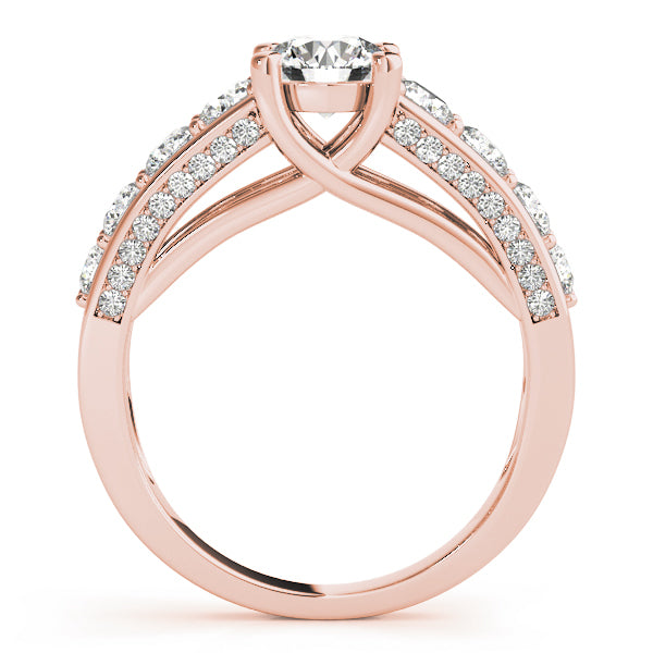 18K Rose Gold 2 1/3 ct tw Trellis Diamond Engagement Ring