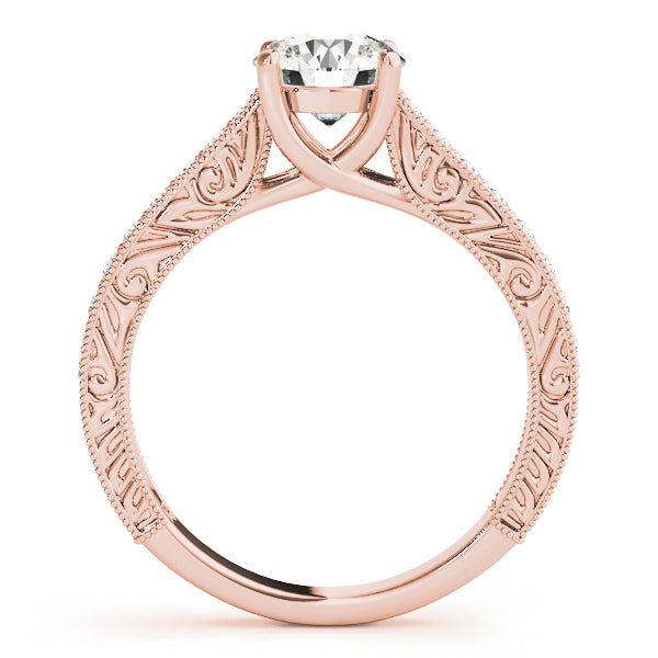 Rose Gold 1 ct Diamond Single Row Engagement Ring