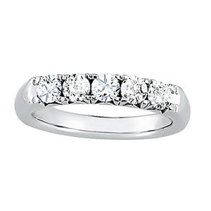 Platinum White 1/2 CT Diamond Wedding Ring