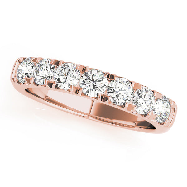 14K Rose Gold Multi-Diamond Wedding Band