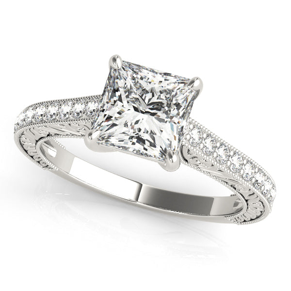 Platinum Diamond Single Row Engagement Ring 1/2 ctw