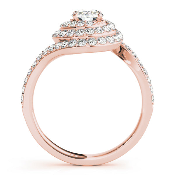 14K Rose Gold 1 3/4 ct tw Halo Diamond Engagement Ring