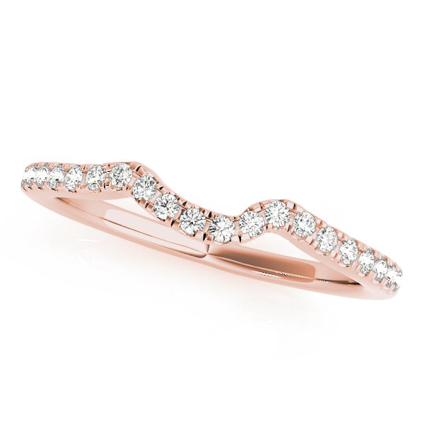 18K Rose Gold 1/8 CT Diamond Wedding Band