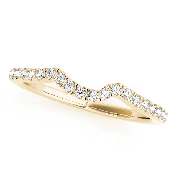 18K Yellow Gold 1/8 ct Diamond Wedding Band